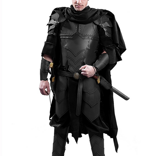 Medieval gladiator knight gauntlet viking vintage leather breastplate armor cosplay dress up props