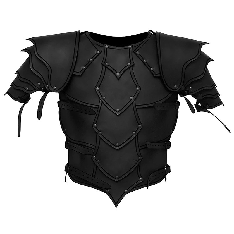 Medieval gladiator knight gauntlet viking vintage leather breastplate armor cosplay dress up props