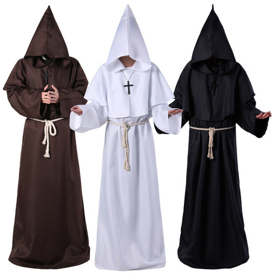 Medieval Monk Costume Wizard Priest Costume Halloween Death Robes Cosplay Plague Doctor