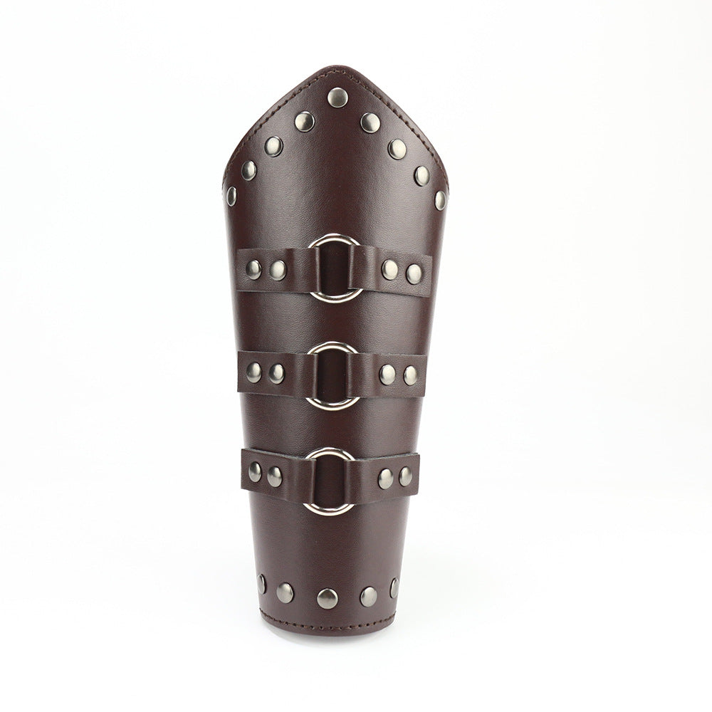 Medieval leather wrist guards vintage punk hand guards carnival cosplay accessories arm guards props