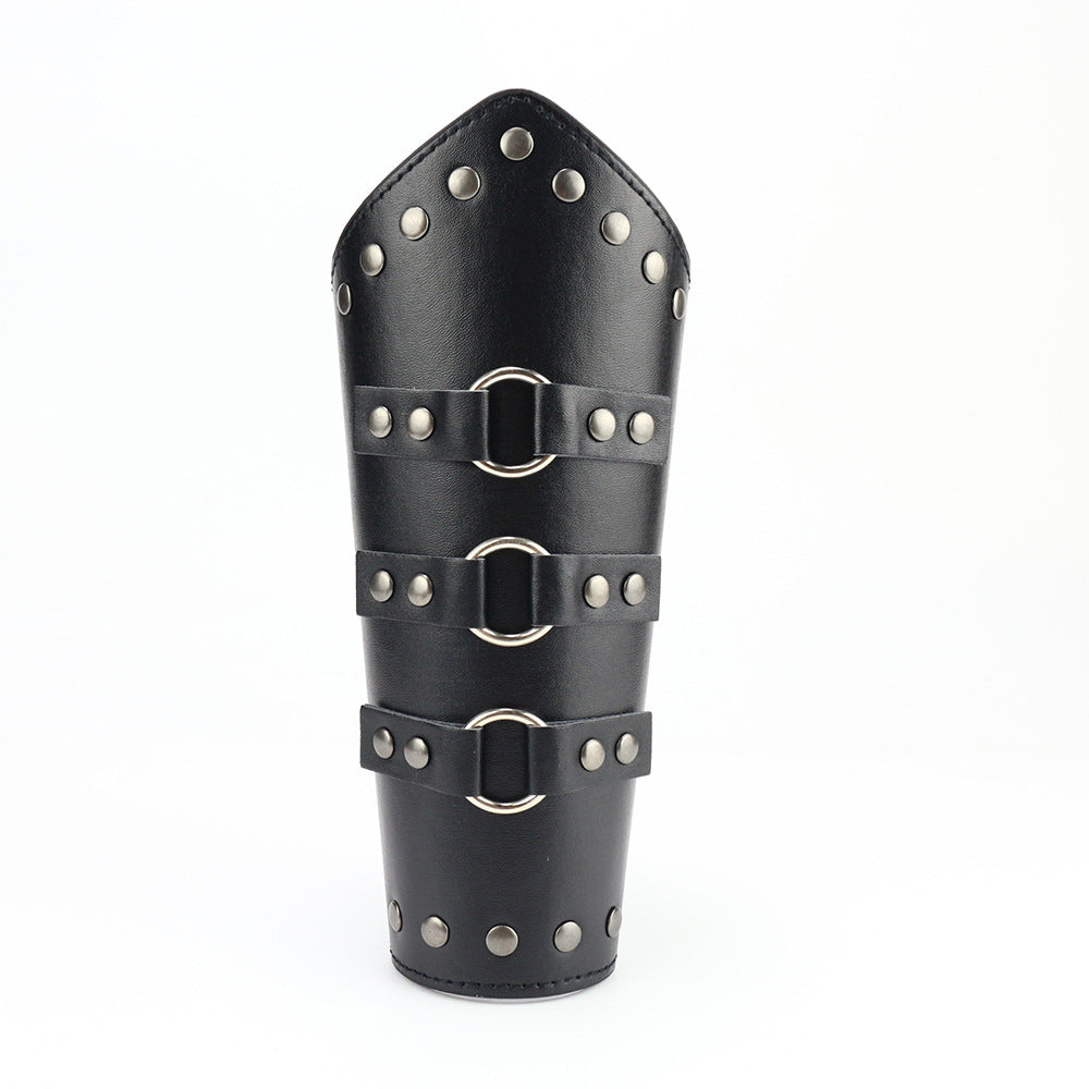 Medieval leather wrist guards vintage punk hand guards carnival cosplay accessories arm guards props