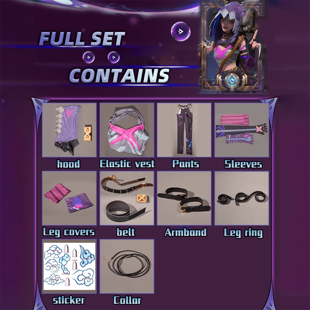 Arcane Fractured Jinx Skin Cosplay Costume