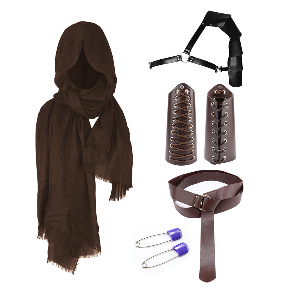 Halloween Carnival Accessories Set Medieval Knight Belt Wrist Guard Shoulder Guard Scabbard Viking cosplay props