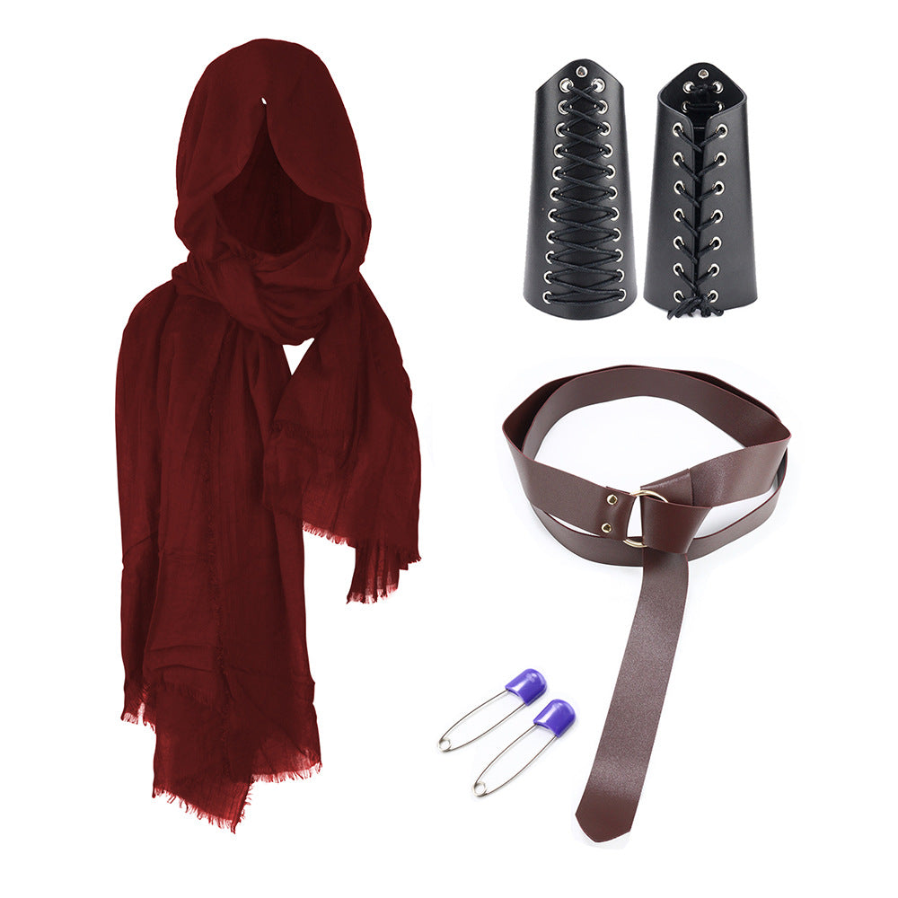 Halloween Carnival Accessories Set Medieval Knight Belt Wrist Guard Shoulder Guard Scabbard Viking cosplay props