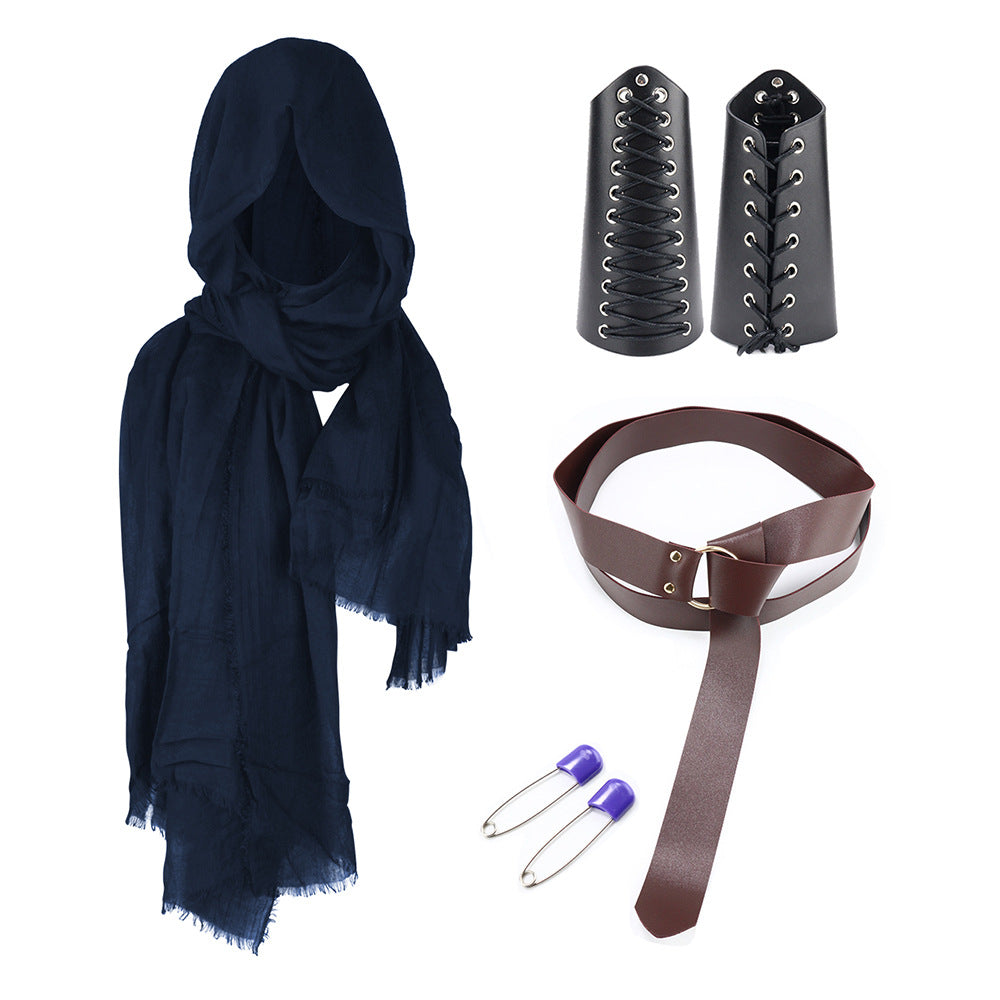 Halloween Carnival Accessories Set Medieval Knight Belt Wrist Guard Shoulder Guard Scabbard Viking cosplay props