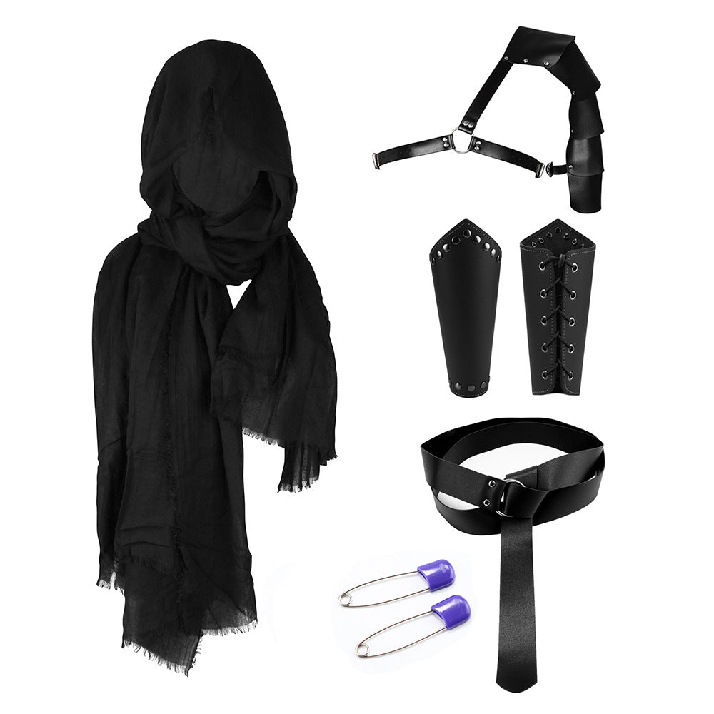 Halloween Carnival Accessories Set Medieval Knight Belt Wrist Guard Shoulder Guard Scabbard Viking cosplay props