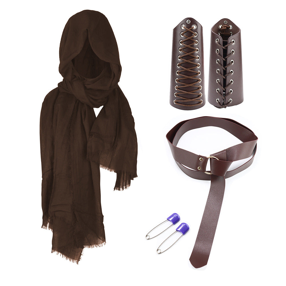 Halloween Carnival Accessories Set Medieval Knight Belt Wrist Guard Shoulder Guard Scabbard Viking cosplay props