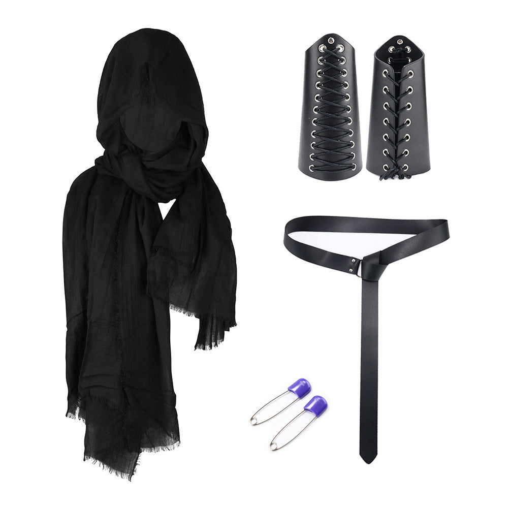 Halloween Carnival Accessories Set Medieval Knight Belt Wrist Guard Shoulder Guard Scabbard Viking cosplay props